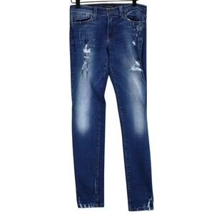 Flying Monkey Mid Rise Ankle Skinny Jeans Distressed Blue Size 27‎ Y2111A